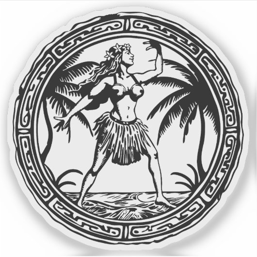 Hula Dancer vinyl sticker (Voorkant)