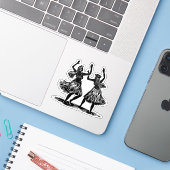 Hula Dancer vinyl sticker (Laptop met iPhone)