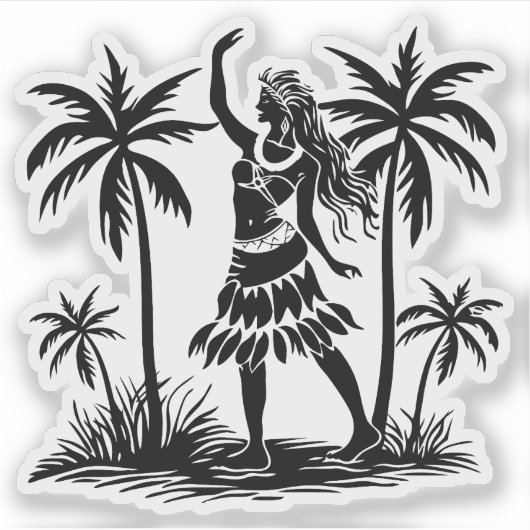 Hula Dancer vinyl sticker (Voorkant)