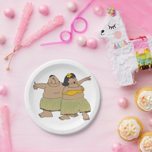 Hula Dancers Papieren Bordje (Feest)