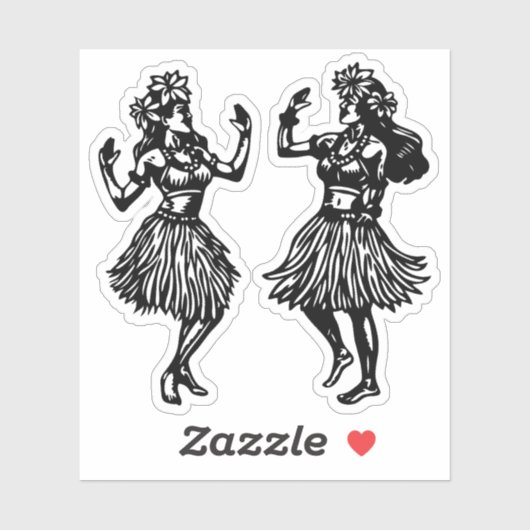 Hula Dancers vinyl stickers (Vel)