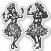 Hula Dancers vinyl stickers (Voorkant)