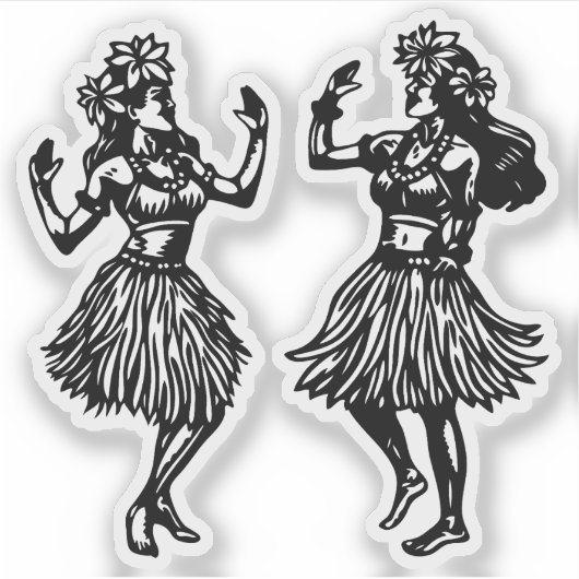 Hula Dancers vinyl stickers (Voorkant)