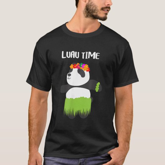 Hula Dancing Panda Hawaiian Luau T-shirt (Voorkant)