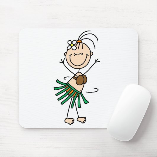 Hula Dancing Stick Figuur Mousepad Muismat (Met muis)