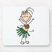 Hula Dancing Stick Figuur Mousepad Muismat (Voorkant)