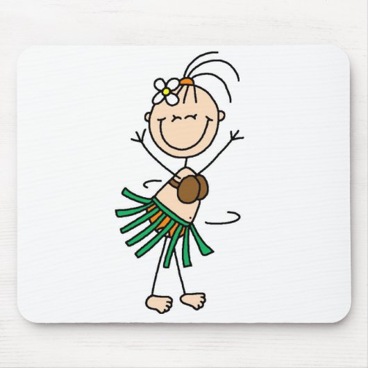 Hula Dancing Stick Figuur Mousepad Muismat (Voorkant)