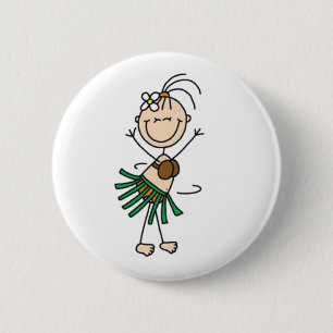 Hula Dancing Stick Figuur Ronde Button 5,7 Cm