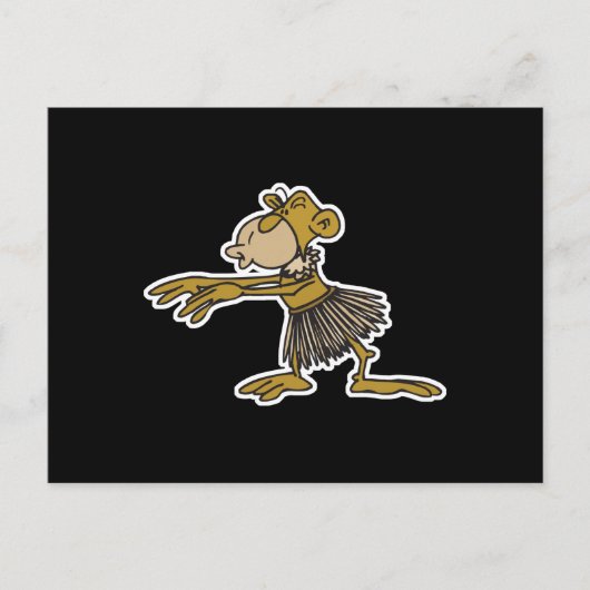 Hula dansende aap briefkaart (Voorkant)