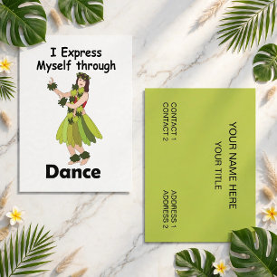 Hula Danser Meisje Dansinstructeur Visitekaartje