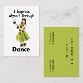 Hula Danser Meisje Dansinstructeur Visitekaartje