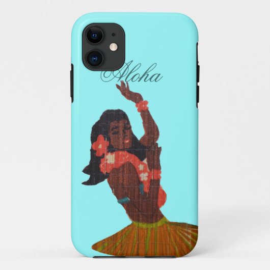 Hula danseres Aloha Zeegroene kleur Case-Mate iPhone Case (Achterkant)