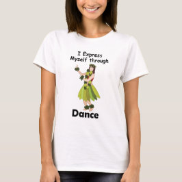 Hula-danseres meisje dat zichzelf uitdrukt door mi t-shirt