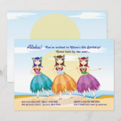 Hula Dansers Uitnodiging (Voorkant / Achterkant)