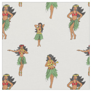 Hula Dansling Girls Hawaiian Patterned Stof