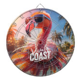 Hula Flamingo met zonnebril Dartbord (Voorkant)