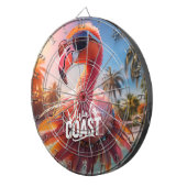 Hula Flamingo met zonnebril Dartbord (Voorkant Rechts)