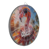 Hula Flamingo met zonnebril Dartbord (Voorkant Links)