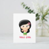 Hula Girl Briefkaart (Staand voorkant)