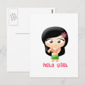 Hula Girl Briefkaart (Voorkant / Achterkant)