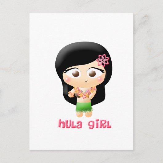 Hula Girl Briefkaart (Voorkant)