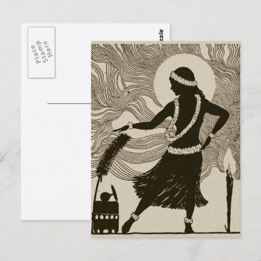  Hula Girl Briefkaart (Voorkant / Achterkant)