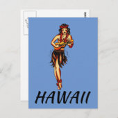 Hula Girl -  Briefkaart Hawaii (Voorkant / Achterkant)