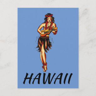 Hula Girl -  Briefkaart Hawaii