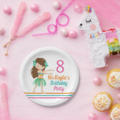 Hula Girl Cute Custom Luau Birthday Party Papieren Bordje (Feest)