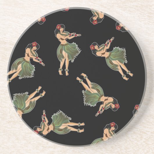 Hula Girl Dancing Pattern Zandsteen Onderzetter (Voorkant)