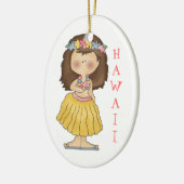 Hula Girl Hawaii Keramisch Ornament (Links)