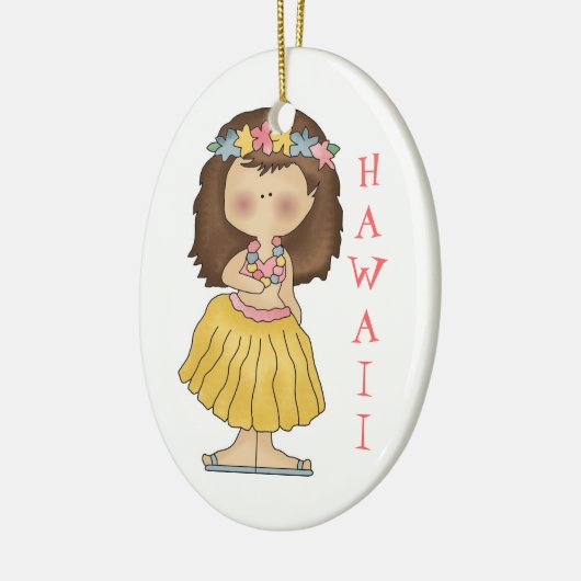 Hula Girl Hawaii Keramisch Ornament (Links)