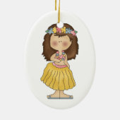 Hula Girl Hawaii Keramisch Ornament (Achterkant)