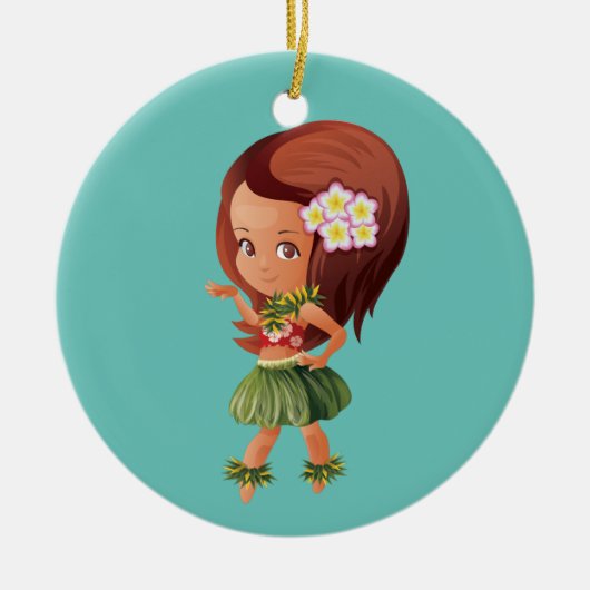 Hula Girl Keramisch Ornament (Voorkant)