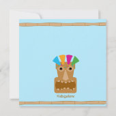 Hula Girl Luau Square Birthday Invitation Kaart (Achterkant)