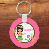 Hula Girl Luau Thmed Party Favors Sleutelhanger (Voorkant)