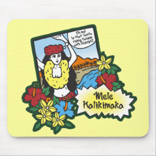 Hula Girl Mele Kalikimaka Hawaiian Xmas Cartoon Muismat
