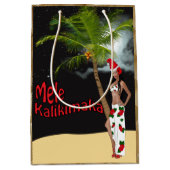 Hula Girl Mele Kalikimaka Kerstmedium Medium Cadeauzakje (Voorkant)