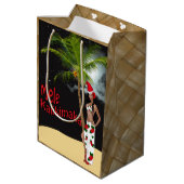 Hula Girl Mele Kalikimaka Kerstmedium Medium Cadeauzakje (Achterkant Gekanteld)