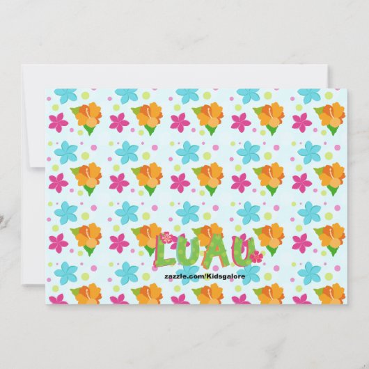 Hula Girl op uitnodiging van Tiki Hut Birthday (Achterkant)