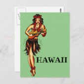 Hula Girl -  reis Hawaii Briefkaart (Voorkant / Achterkant)