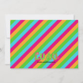 Hula Girl Tiki Hut Bright Birthday Uitnodiging (Achterkant)