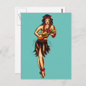Hula Girl - Vintage Hawaii Briefkaart (Voorkant / Achterkant)