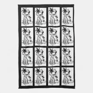 Hula Girls Dancer Hawaiian Palm Tree Tropical Kitc Theedoek