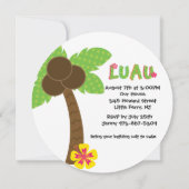 Hula Girls Tiki Hut Round Luau Birthday Uitnodigin Kaart (Achterkant)