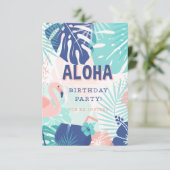 Hula Hawaiian Luau Theme Birthday Uitnodiging (Staand voorkant)