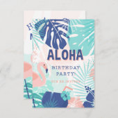 Hula Hawaiian Luau Theme Birthday Uitnodiging (Voorkant / Achterkant)