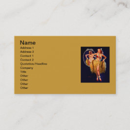  Hula Hawaiian Pin UP Girl Visitekaartje