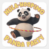 Hula hooling panda party sticker (Voorkant)