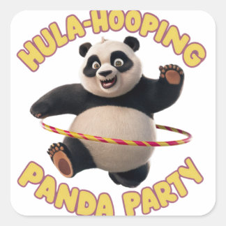 Hula hooling panda party sticker